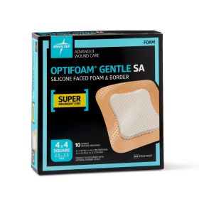 Optifoam Gentle Silicone-Faced Foam Dressing in Educational Packaging, 4" x 4" (10.2 x 10.2 cm) MSC2144EP