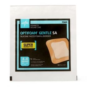 Optifoam Gentle Silicone-Faced Foam Dressing in Educational Packaging, 4" x 4" (10.2 x 10.2 cm) MSC2144EPH