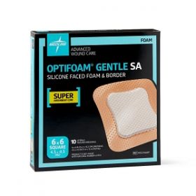 Optifoam Gentle Silicone-Faced Foam Dressing in Educational Packaging, 6" x 6" (15.2 x 15.2 cm) MSC2166EPZ