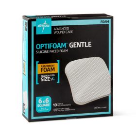 Optifoam Gentle Silicone-Faced Foam Dressing in Educational Packaging, 6" x 6"