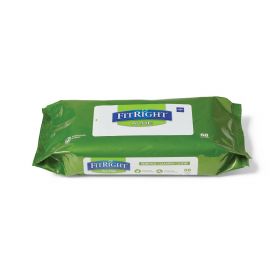 FitRight Aloe Scented Wet Wipes, 8" x 10", Peel and Reseal Pack, 5/Pack