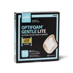 Optifoam Gentle Lite Foam Dressing, 4" x 4" with Border