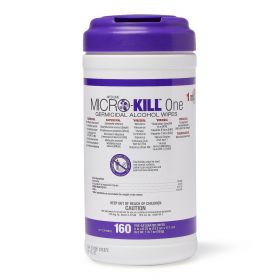 Medline Micro-Kill One Germicidal Alcohol Wipes, Reclosable Canister, 160-Count, 6" x 6.7" nimmed