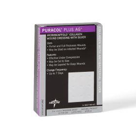 Puracol Plus AG+ Collagen Wound Dressing with Silver, 2" W x 2.22" L, in Educational Packaging MSC8722EPZ
