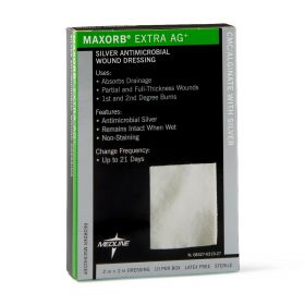Maxorb Extra Ag+ CMC / Alginate Dressings, 2" x 2", in Educational Packaging MSC9422EP