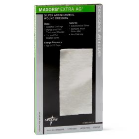 Maxorb Extra Ag+ CMC / Alginate Dressings, 4" x 8", in Educational Packaging MSC9448EPZ