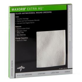 Maxorb Extra Ag+ CMC / Alginate Dressings, 6" x 6", in Educational Packaging