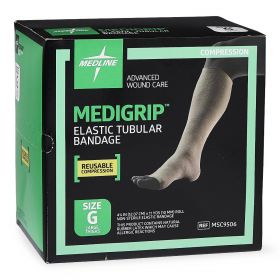 MEDIGRIP Elasticated Tubular Support Bandage, Size G: 4-3/4"W (12 cm) for Large Thighs