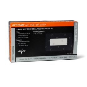 Optifoam AG+ Silver Antimicrobial Post-Op Wound Strips MSC9636Z