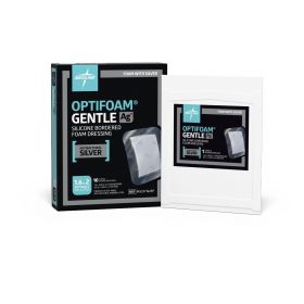 Optifoam Gentle Silicone-Faced Foam Dressing with Silver, in Educational Packaging, 1.6" x 2"  MSC97162EP