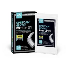 Optifoam Gentle AG+ Post-Op Foam Dressing, 4" x 6"