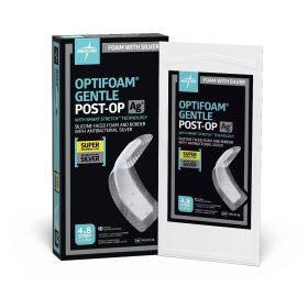 Optifoam Gentle AG+ Post-Op Foam Dressing, 4" x 8"