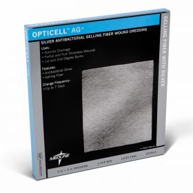 Opticell Ag+ Silver Antibacterial Gelling Fiber Wound Dressing, 6" x 6", in Educational Packaging