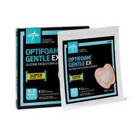 Optifoam Gentle EX Sacrum Foam Dressing, 9" x 9", in Educational Packaging
