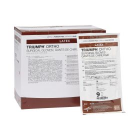 Triumph Ortho with Aloe Powder-Free Latex Surgical Gloves,Size 9