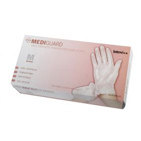 MediGuard Powder-Free Clear Vinyl Exam Gloves, Size M nimmed
