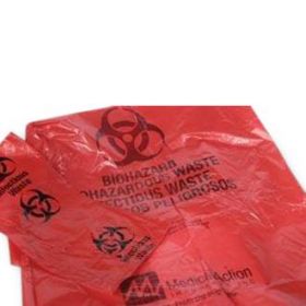 Biohazard Waste Bag, Red, 40" x 46", 1.2 Mil