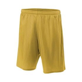 Youth Mesh Shorts, Gold, 6"