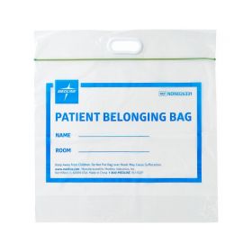 Clear Plastic Patient Belonging Bag with Zipper Patch Handle, 20" x 21" x 4"