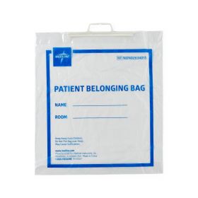 Rigid Handle Plastic Bag, Patient Belonging, 18" x 20" x 3.5", Clear