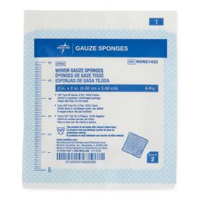 Woven Sterile Gauze Sponges, 2" x 2", 8-Ply, 2/Pack, NON21420HH