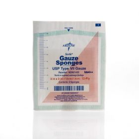 Woven Sterile Gauze Sponges, 3" x 3", 12-Ply, 2/Pack, NON21422HHH