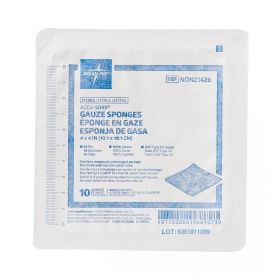 Woven Sterile Gauze Sponges, 4" x 4", 12-Ply, 10/Hard Tray, NON21426