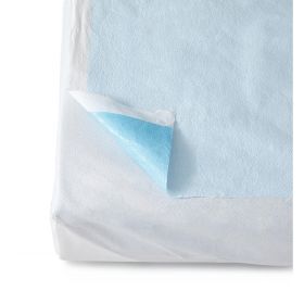 Disposable Tissue / Poly Flat Stretcher Sheet, Blue, 40" x 72"