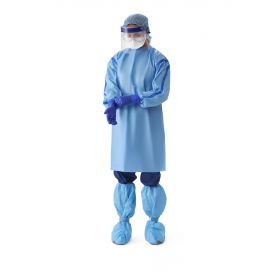 Coated Chemotherapy Isolation Gown, Blue, Size M