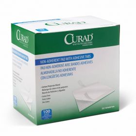 Sterile Nonadherent CURAD Pad with Adhesive Tabs, 3" x 4"