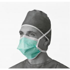 Duckbill Surgical Face Mask with Ties and Antifog Foam Strip, Green