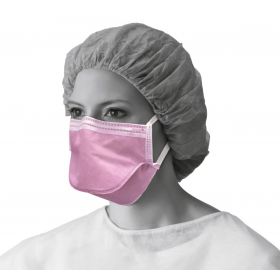 ASTM Level 2 Duckbill Surgical Face Mask with Ties and Antifog Foam, Pink