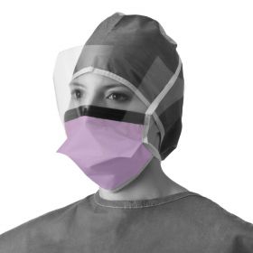 ASTM Level 2 Duckbill-Style Face Mask with Anti-Fog Foam, Anti-Glare Shield and Ties