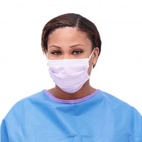 ASTM Level 3 Procedure Face Mask with Ear Loops and Thermal Bond Inner / Polypropylene Outer Facings, Purple