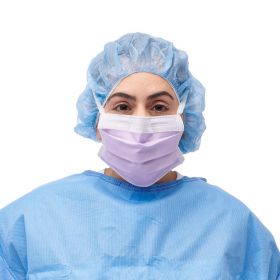 ASTM Level 3 Surgical Face Mask with Anti-Fog Foam, Ties and Thermal Bond Inner / Polypropylene Outer Facings, Purple