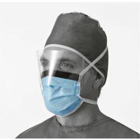 Surgical Face Mask with Antifog Shield and Ties, Blue