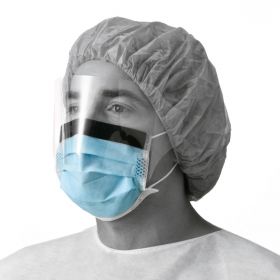 Basic Procedure Face Mask with Shield, Antifog Strip and Ear Loops, Blue