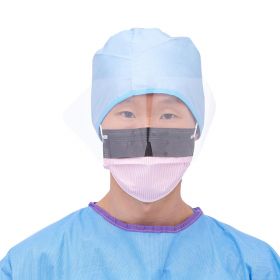 ASTM Level 3 Procedural Face Mask with Eye Shield and Ear Loops, Anti-Fog Foam, Anti-Glare Strip, Pink