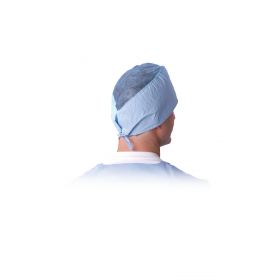 Sheer-Guard Disposable Tie-Back Surgeon Caps, Spunlace Material, Blue