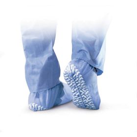 Nonskid Spunbond Polypropylene Shoe Covers, Blue, Regular / Large fits up to men's size 12; Size XL Fits Up to Men's Size 15