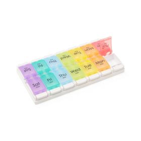 7-Day Pill Organizer with Easy Push Buttons, Multicolor, 2X / Day nimmed