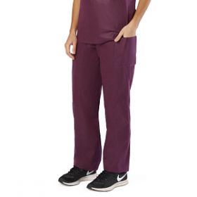Disposable Unisex Scrub Pants with Drawstring Waist, Size S, Wine