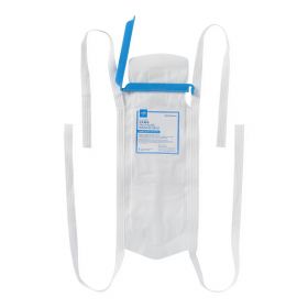 Refillable Ice Bag with Clamp Closure, White, 5" x 12", 4 Ties, NON4410H