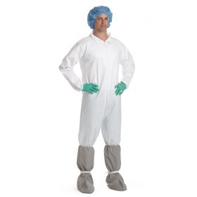 Breathable Coveralls with Elastic Wrists and Ankles, White, Size S