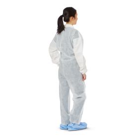 Coveralls with Breathable Back and Elastic Wrists and Ankles, White, Size M