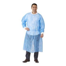 Spunbond Polypropylene Dental Gown with Knit Cuff, Blue, Size XL
