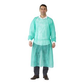 Spunbond Polypropylene Dental Gown with Knit Cuff, Green, Size XL