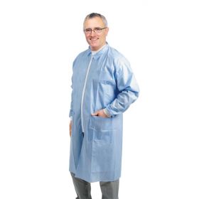 Disposable Zip Front Multi-Layer Lab Coats NONSW480MZ