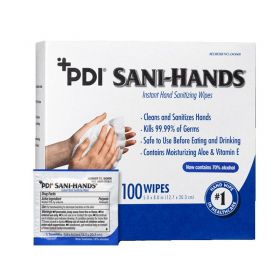 Sani-Hands Wipe, Alcohol, Individually Packed, 8" x 5.3"