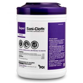 Super Sani-Cloth Germicidal Disposable Wipes, 6" x 6.75", 160 per Large Canister